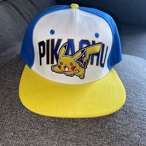 Pokémon Pikachu Snapback 25 Tail Yellow Blue Hat Cap T20